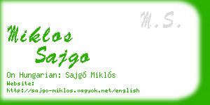 miklos sajgo business card